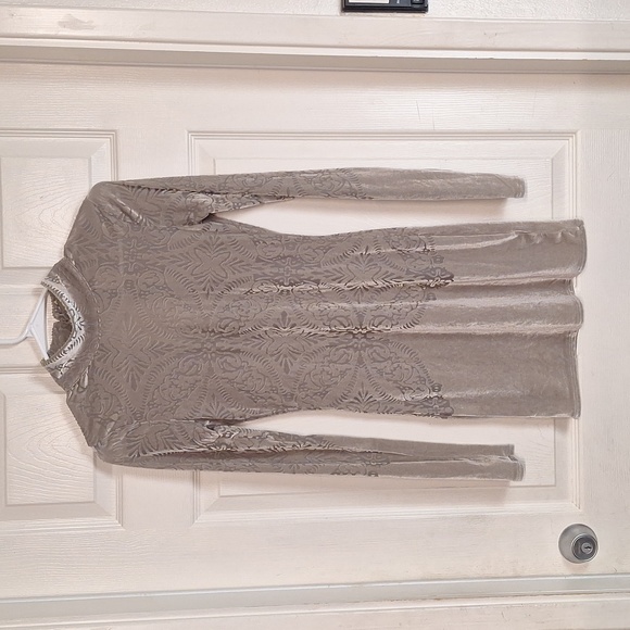 Free People Silver Burnout Le Deux Tunic Dress Sz XS - Picture 6 of 8